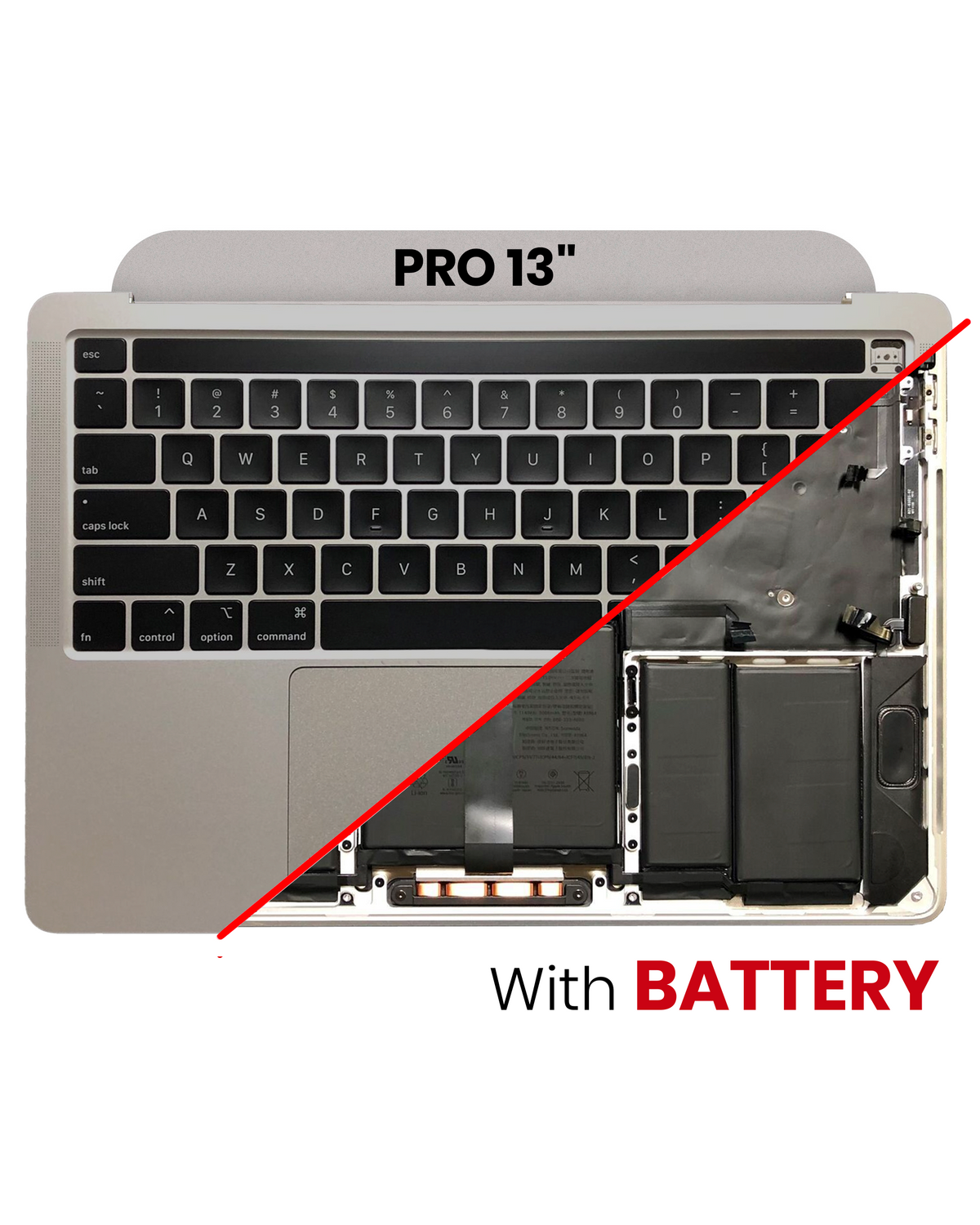 Top Case Assembly With Battery And Keyboard Compatible For MacBook Pro 13" (A2251 / Mid 2020) (US Keyboard) (Space Gray)