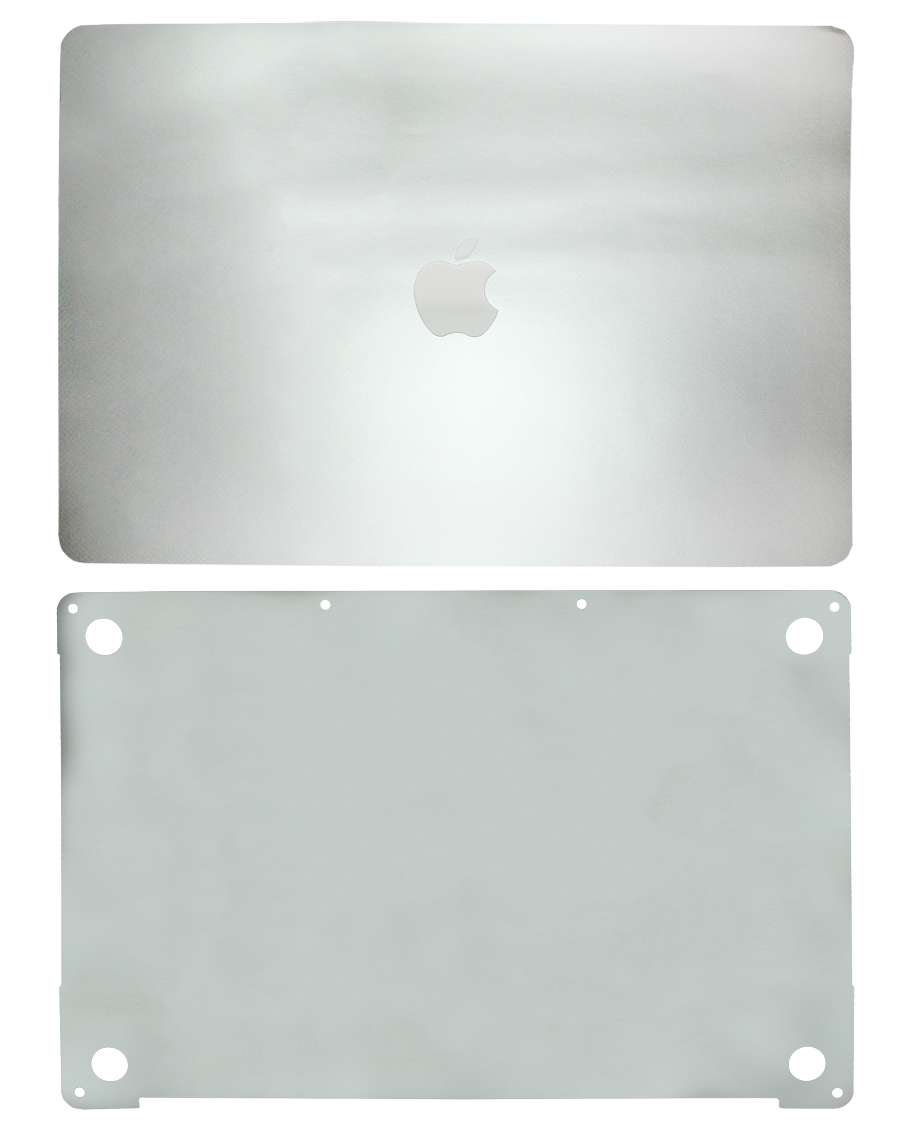 2 in 1 (Top and Bottom) Skin Compatible For MacBook Pro 15" Touch Bar (A1990 / Late 2018 / Early 2019) (A1707 / Late 2016 / Mid 2017) (Silver)