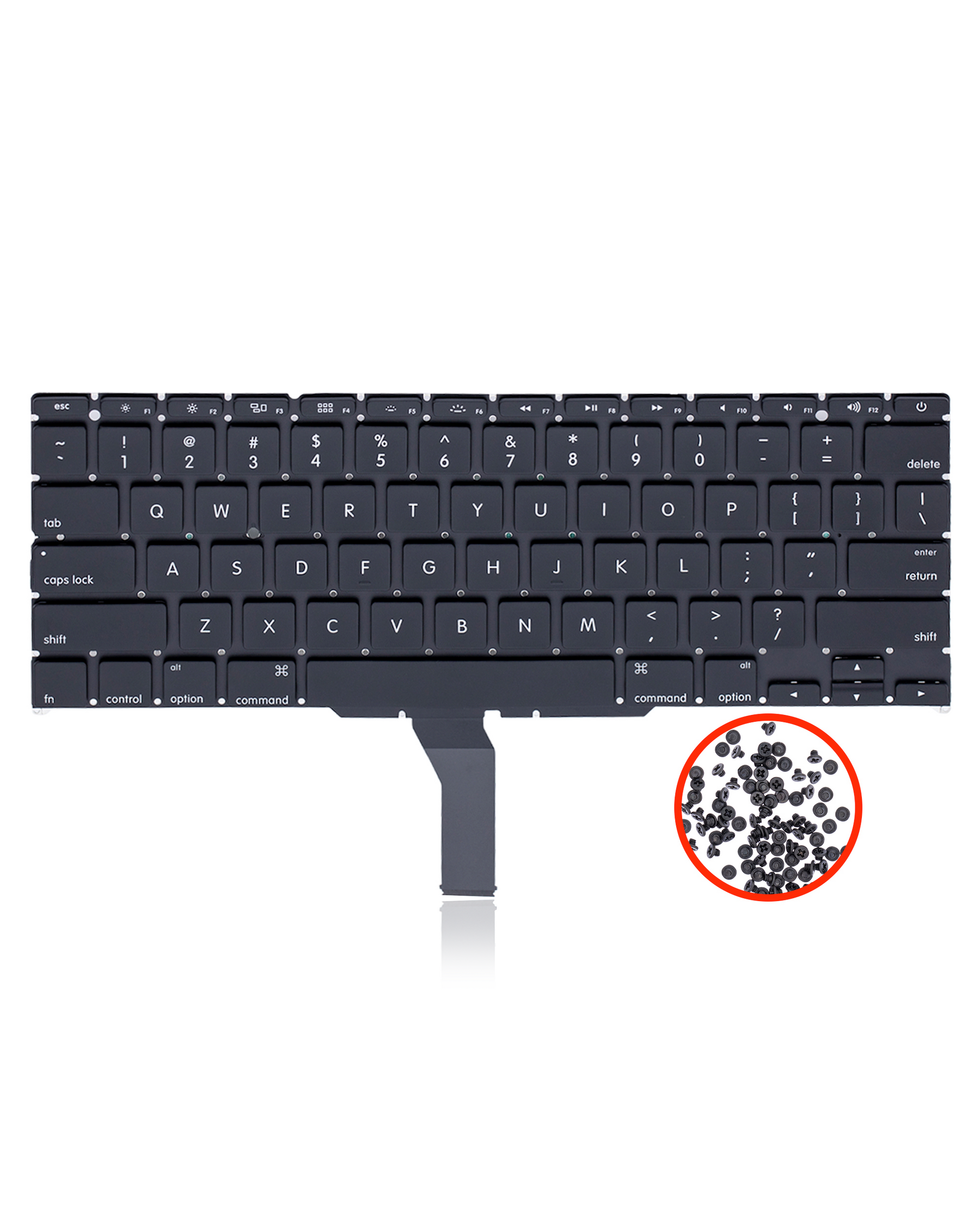 Keyboard W/ Backlight & Screws (US English) Compatible For MacBook Air 11" (A1465) / (A1370 / Mid 2011)