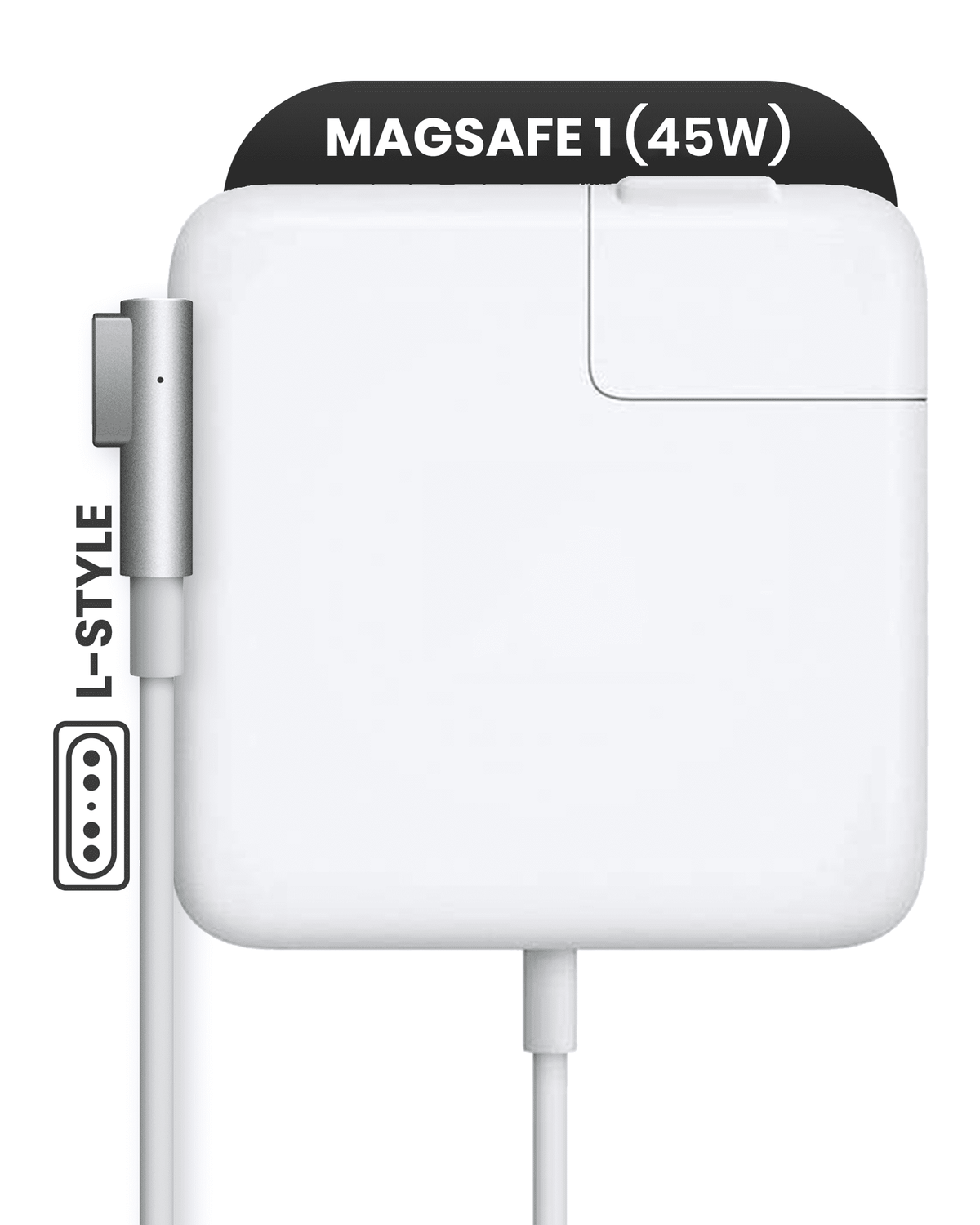 45W MagSafe 1 Power Adapter With Cable (L-Style) For MacBook (OEM Pull Grade: A/B)