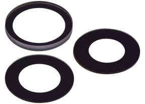 Back Camera Lens (Glass Only) With Adhesive Compatible For iPhone 16 Pro / 16 Pro Max (3 Piece Set) (Real Sapphire) (Premium)