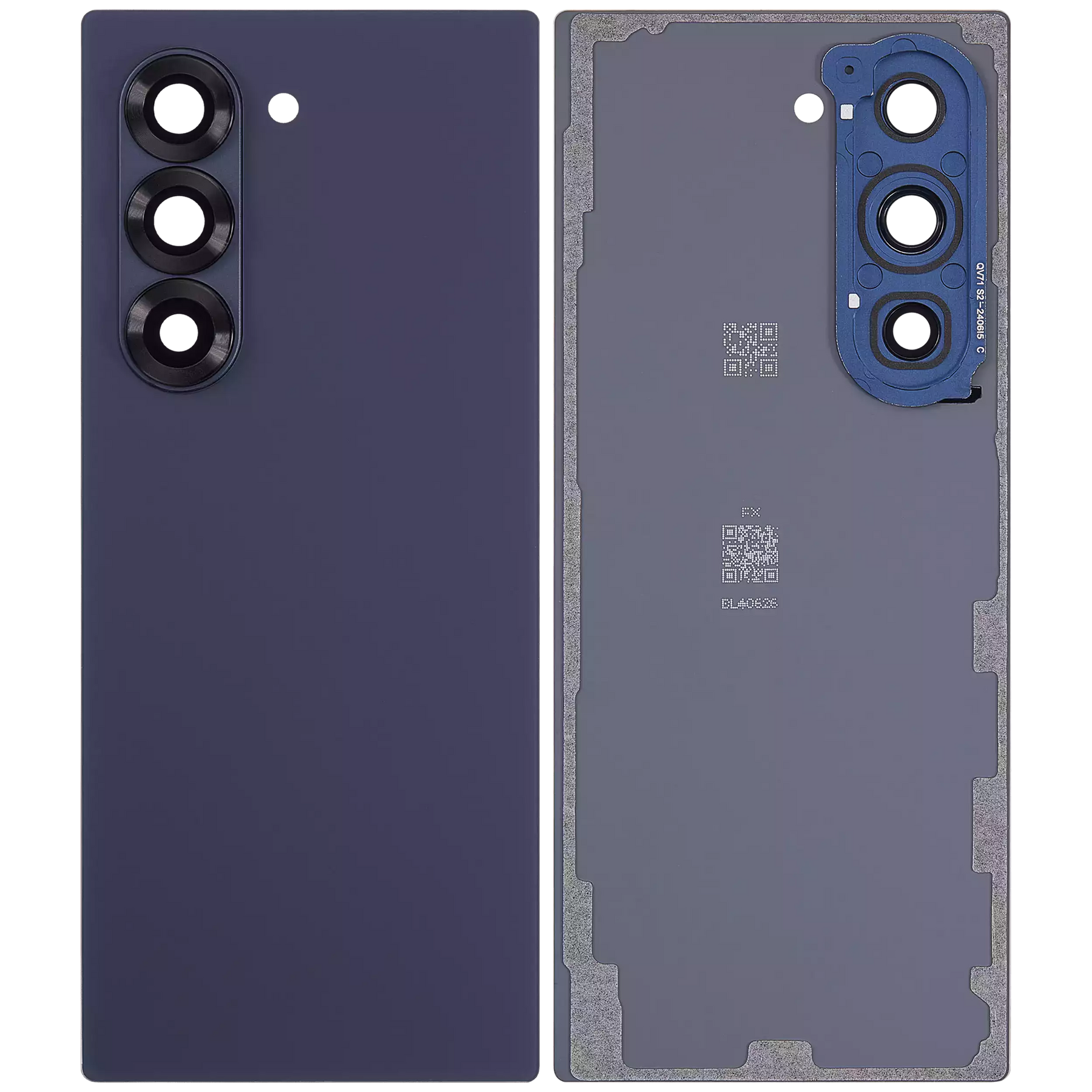 Back Cover Glass With Camera Lens Compatible For Samsung Galaxy Z Fold 6 5G Replacement (Vemake) (Navy)