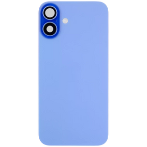 Back Glass With Steel Plate With Wireless NFC Charging MagSafe Magnet & Flashlight Flex Compatible For iPhone 16 (Used OEM Pull: Grade A) (Ultramarine)