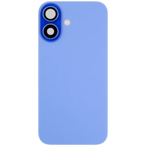 Back Glass With Steel Plate With Wireless NFC Charging MagSafe Magnet & Flashlight Flex Compatible For iPhone 16 Plus (Used OEM Pull: Grade A) (Ultramarine)