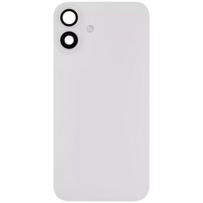 Back Glass With Steel Plate With Wireless NFC Charging MagSafe Magnet & Flashlight Flex Compatible For iPhone 16 Plus (Used OEM Pull: Grade A) (White)