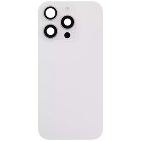 Back Glass With Steel Plate With Wireless NFC Charging MagSafe Magnet & Flashlight Flex Compatible For iPhone 16 Pro (Used OEM Pull: Grade A) (White Titanium)