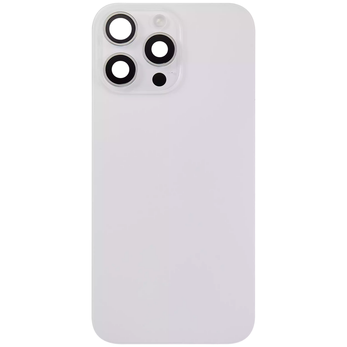 Back Glass With Steel Plate With Wireless NFC Charging MagSafe Magnet & Flashlight Flex Compatible For iPhone 16 Pro Max (Used OEM Pull: Grade A) (White Titanium)