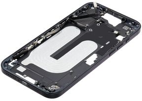 Mid-Frame Housing With Power And Volume Button Compatible For iPhone 16 Plus (US Version) (Used OEM Pull: Grade A) (Black)