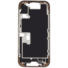 Mid-Frame Housing With Power And Volume Button Compatible For iPhone 16 Pro (US Version) (Used OEM Pull: Grade A) (Desert Titanium)