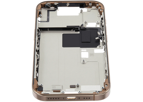 Mid-Frame Housing With Power And Volume Button Compatible For iPhone 16 Pro (US Version) (Used OEM Pull: Grade A) (Desert Titanium)