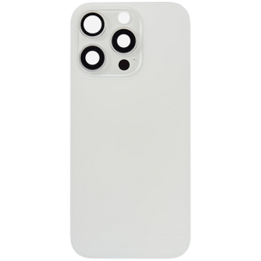 Back Glass With Steel Plate With MagSafe Magnet Pre-Installed Compatible For iPhone 16 Pro (No Logo) (White Titanium)