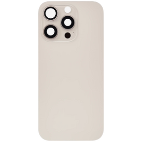Back Glass With Steel Plate With MagSafe Magnet Pre-Installed Compatible For iPhone 16 Pro (No Logo) (Desert Titanium)