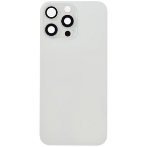 Back Glass With Steel Plate With MagSafe Magnet Pre-Installed Compatible For iPhone 16 Pro Max (No Logo) (White Titanium)