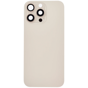 Back Glass With Steel Plate With MagSafe Magnet Pre-Installed Compatible For iPhone 16 Pro Max (No Logo) (Desert Titanium)