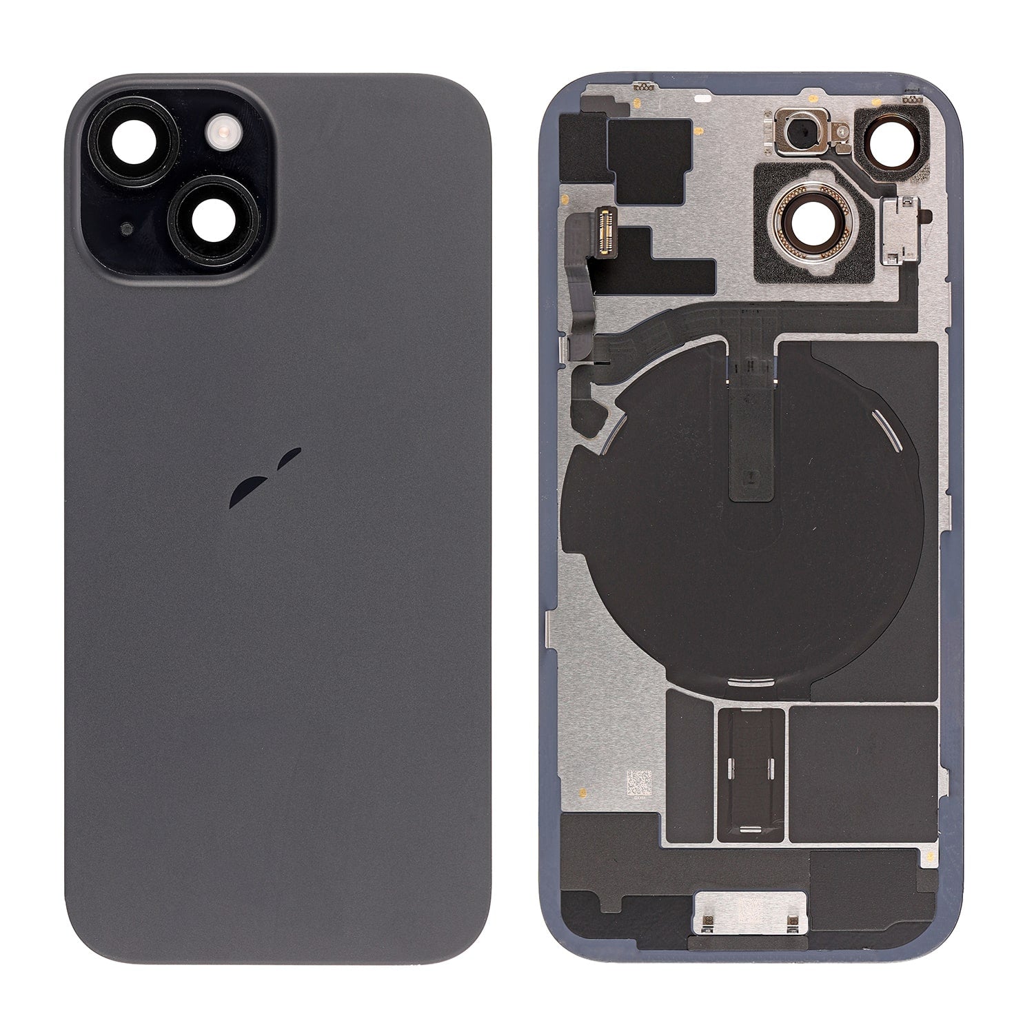 Replacement For iPhone 15 Back Cover Glass With Back Panel Frame-Black