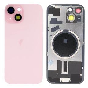 Replacement For iPhone 15 Back Glass Panel With Magsafe Magnet-Pink