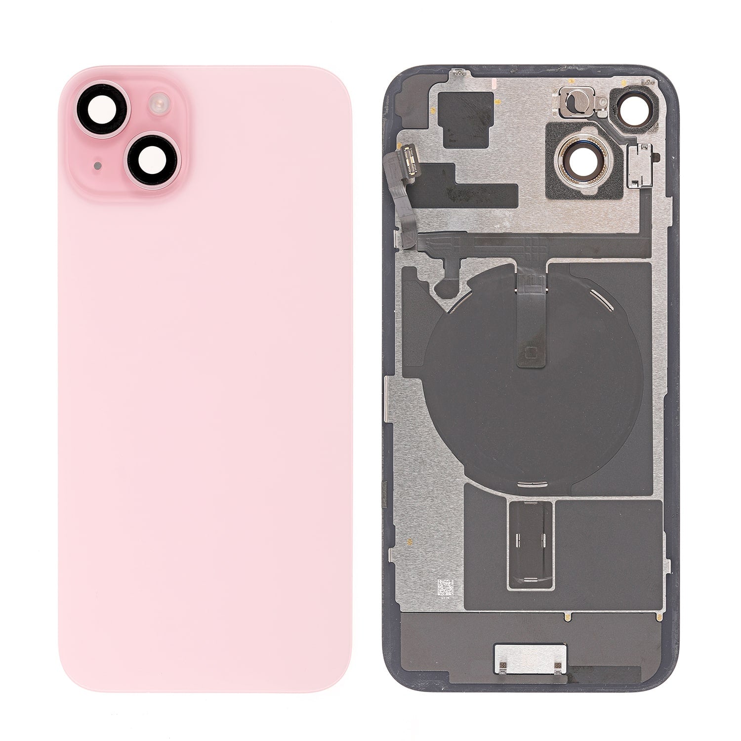 Replacement For iPhone 15 Plus Back Cover Glass With Back Panel-Pink