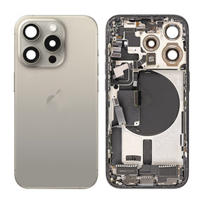 Replacement For iPhone 15 Pro Back Cover Full Assembly-Natural Titanium