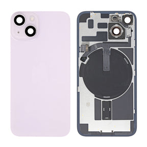 Replacement for iPhone 14 Back Cover Glass with Back Panel Frame - Purple