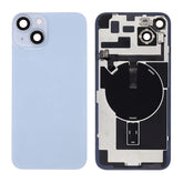 Replacement for iPhone 14 Plus Back Cover Glass with Back Panel Frame - Blue