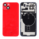 Replacement for iPhone 14 Plus Back Cover Glass with Back Panel Frame - Red