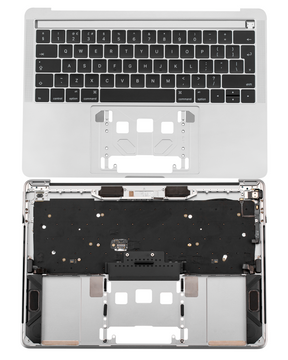 SPACE GRAY TOP CASE WITH KEYBOARD (UK KEYBOARD) FOR MACBOOK PRO 13" A1989  (LATE 2018 / EARLY 2019)  (USED OEM PULL: COSMETIC GRADE: NEW)