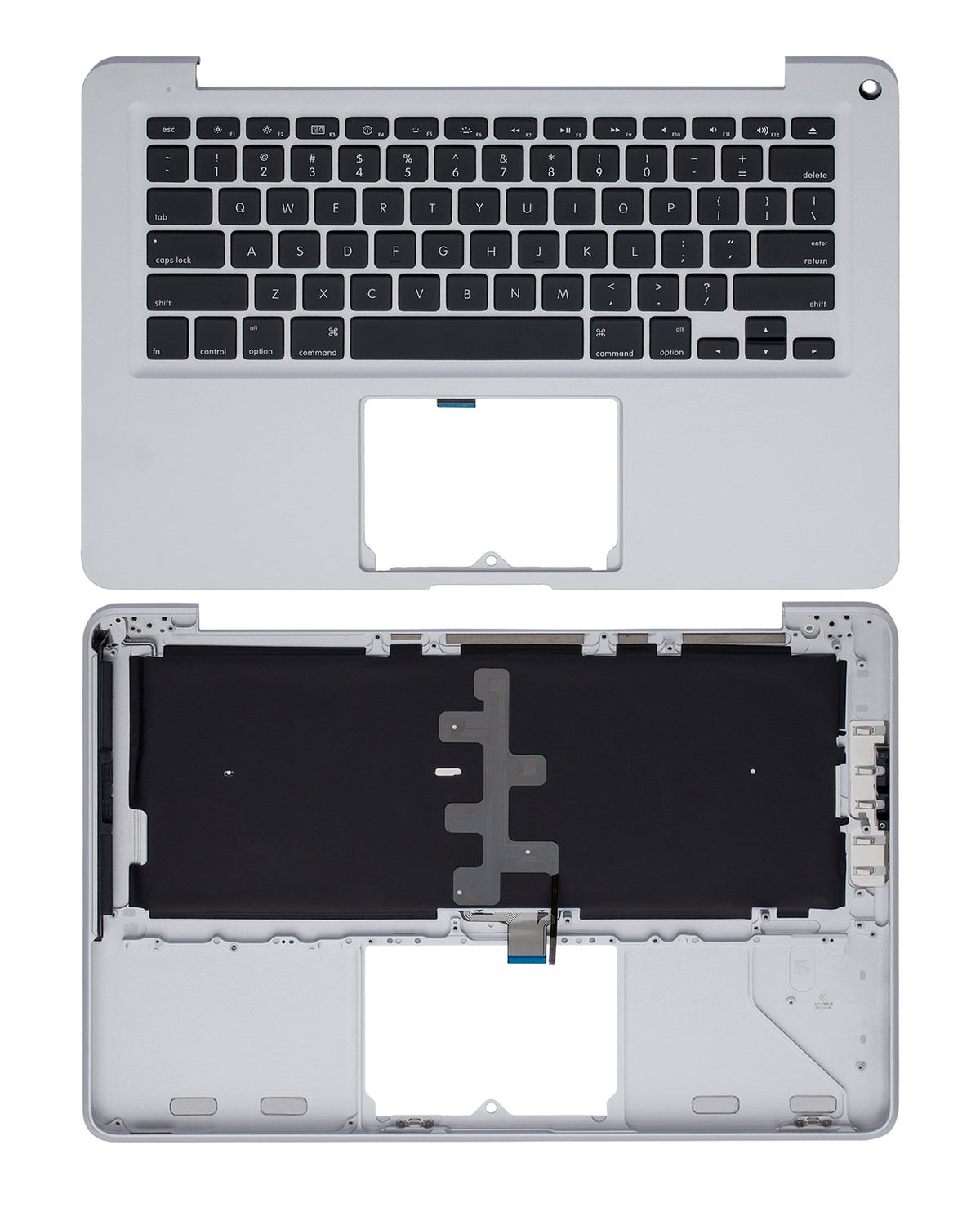 TOP CASE WITH KEYBOARD (US ENGLISH) FOR MACBOOK UNIBODY 13" A1278 (LATE 2008)  (USED OEM PULL: COSMETIC GRADE: NEW)