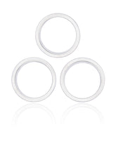 SILVER BACK CAMERA BEZEL RING ONLY (3 PIECES) FOR IPHONE 13 PRO /13 PRO MAX