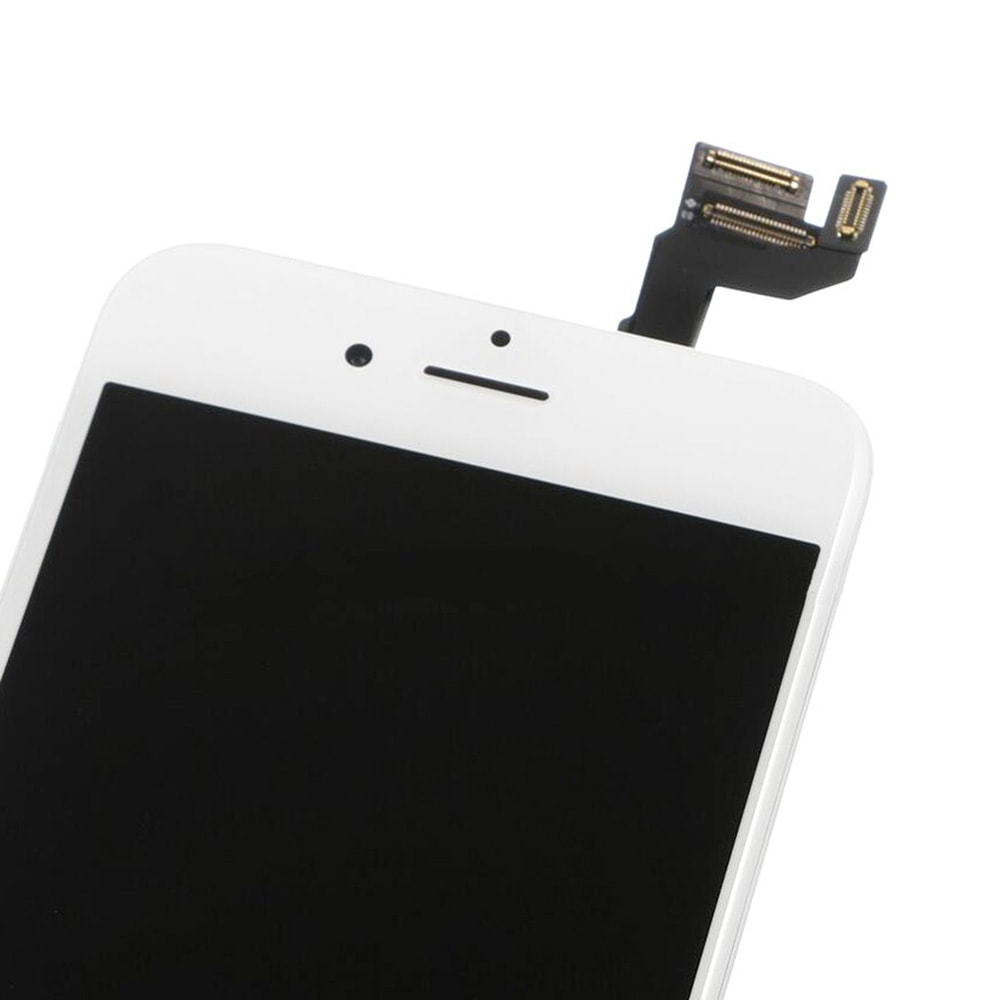 LCD SCREEN FULL ASSEMBLY WITH GOLD RING HOME BUTTON - WHITE FOR IPHONE 6S PLUS