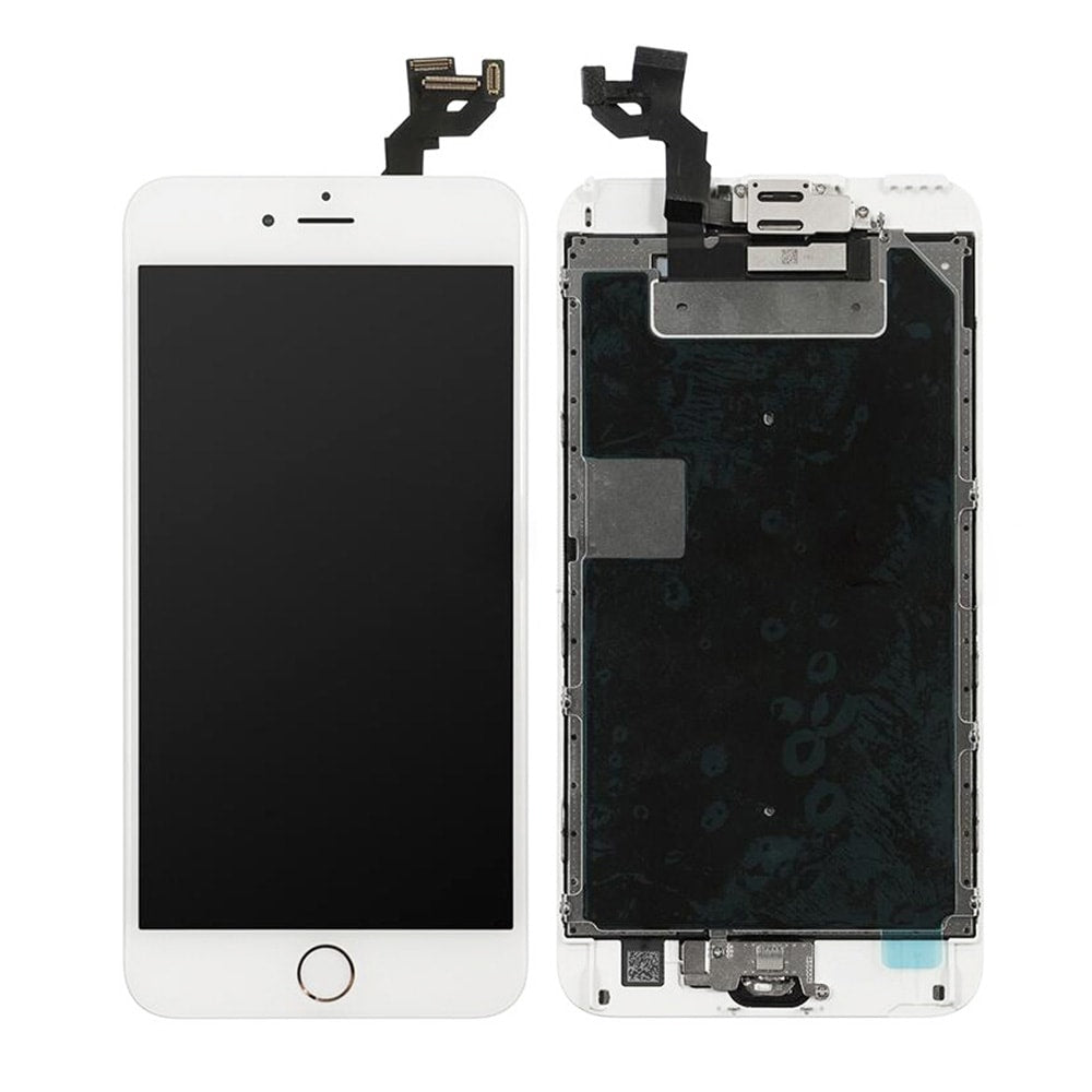 LCD SCREEN FULL ASSEMBLY WITH ROSE RING HOME BUTTON - WHITE FOR IPHONE 6S PLUS