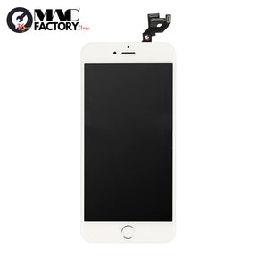 LCD SCREEN FULL ASSEMBLY WITH SILVER RING HOME BUTTON - WHITE FOR IPHONE 6S PLUS