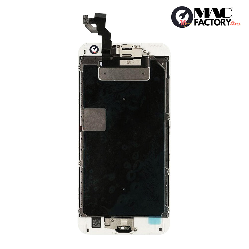 LCD SCREEN FULL ASSEMBLY WITH SILVER RING HOME BUTTON - WHITE FOR IPHONE 6S PLUS