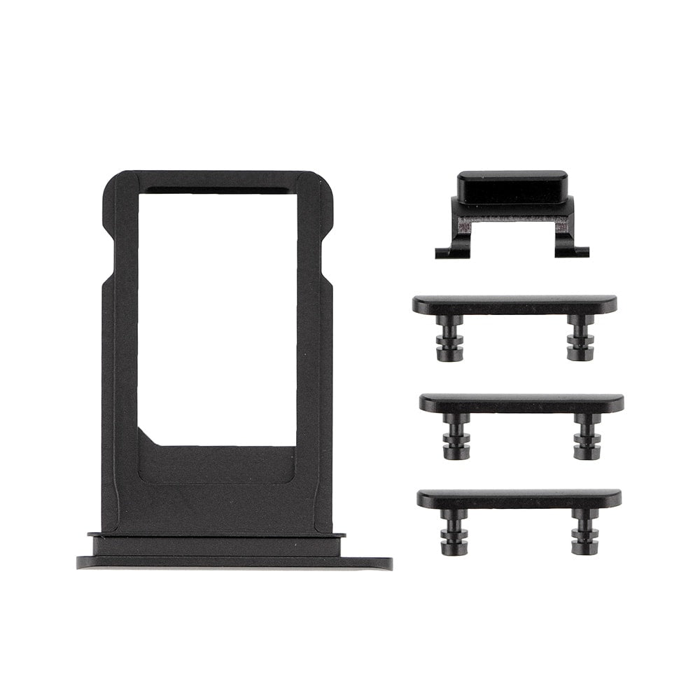 JET BLACK SIDE BUTTONS SET WITH SIM TRAY FOR IPHONE 7