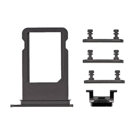 JET BLACK SIDE BUTTONS SET WITH SIM TRAY FOR IPHONE 7
