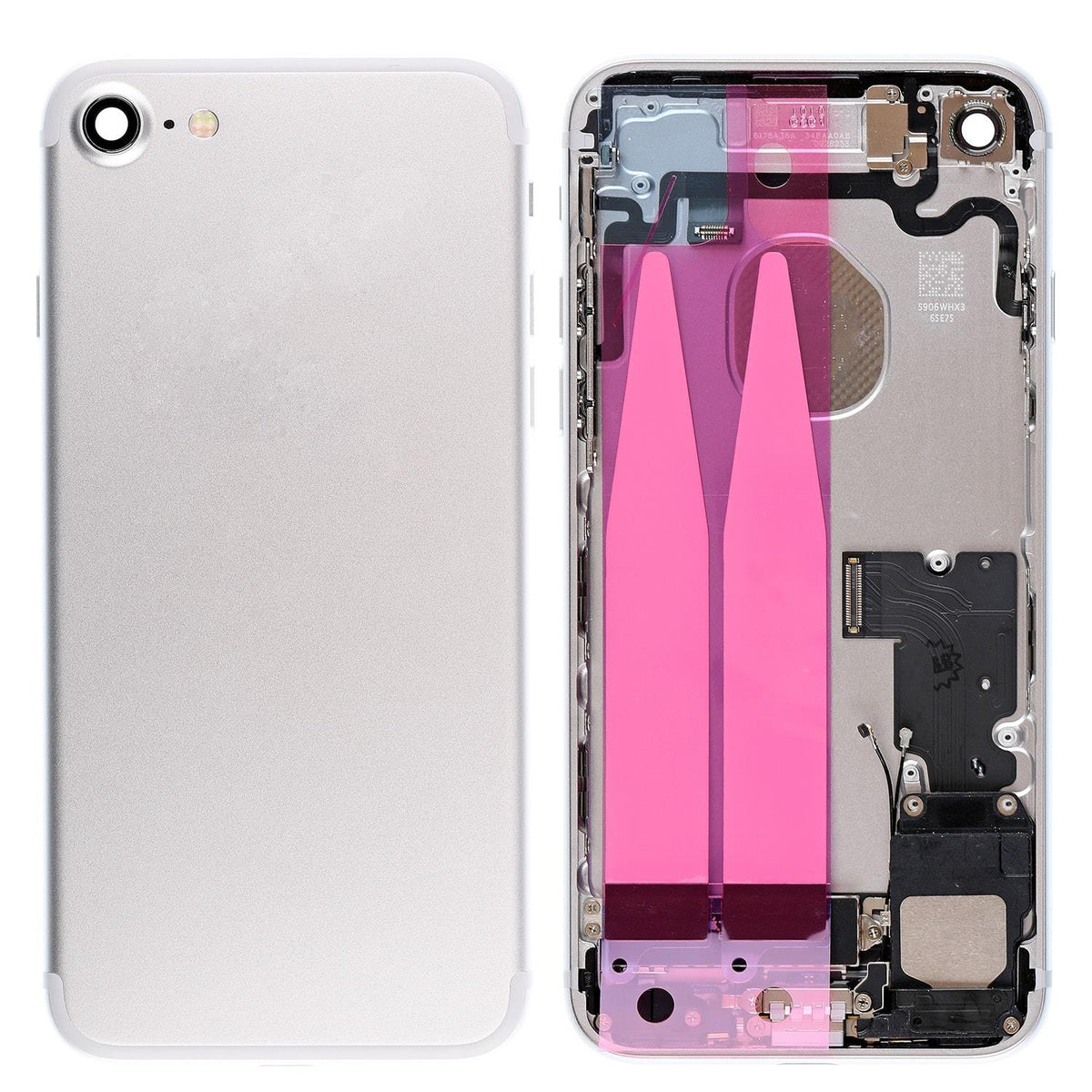 SILVER BACK COVER FULL ASSEMBLY FOR IPHONE 7