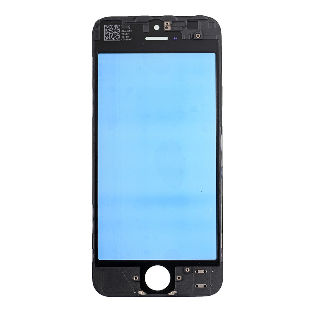 BLACK FRONT GLASS WITH COLD PRESSED FRAME  FOR IPHONE 5