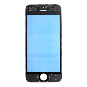 BLACK FRONT GLASS WITH COLD PRESSED FRAME  FOR IPHONE 5