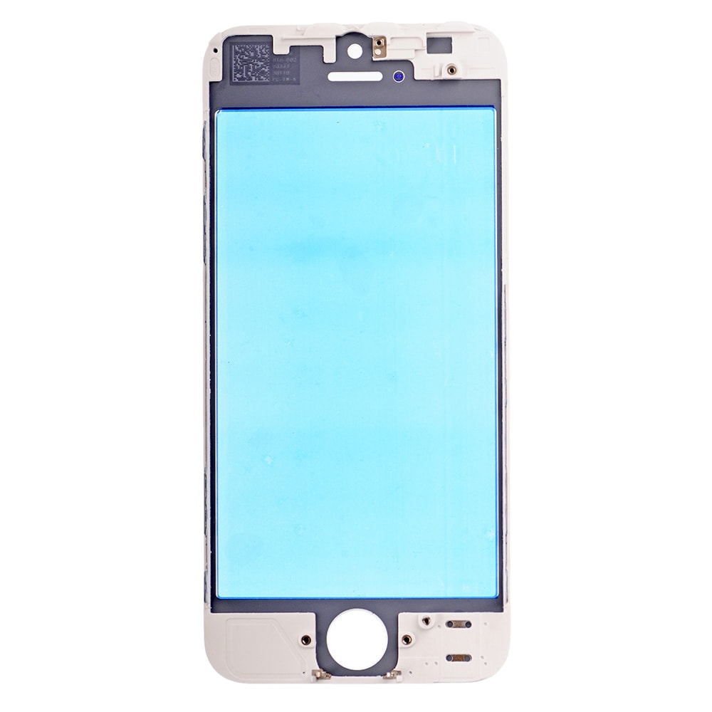 WHITE FRONT GLASS WITH COLD PRESSED FRAME  FOR IPHONE 5
