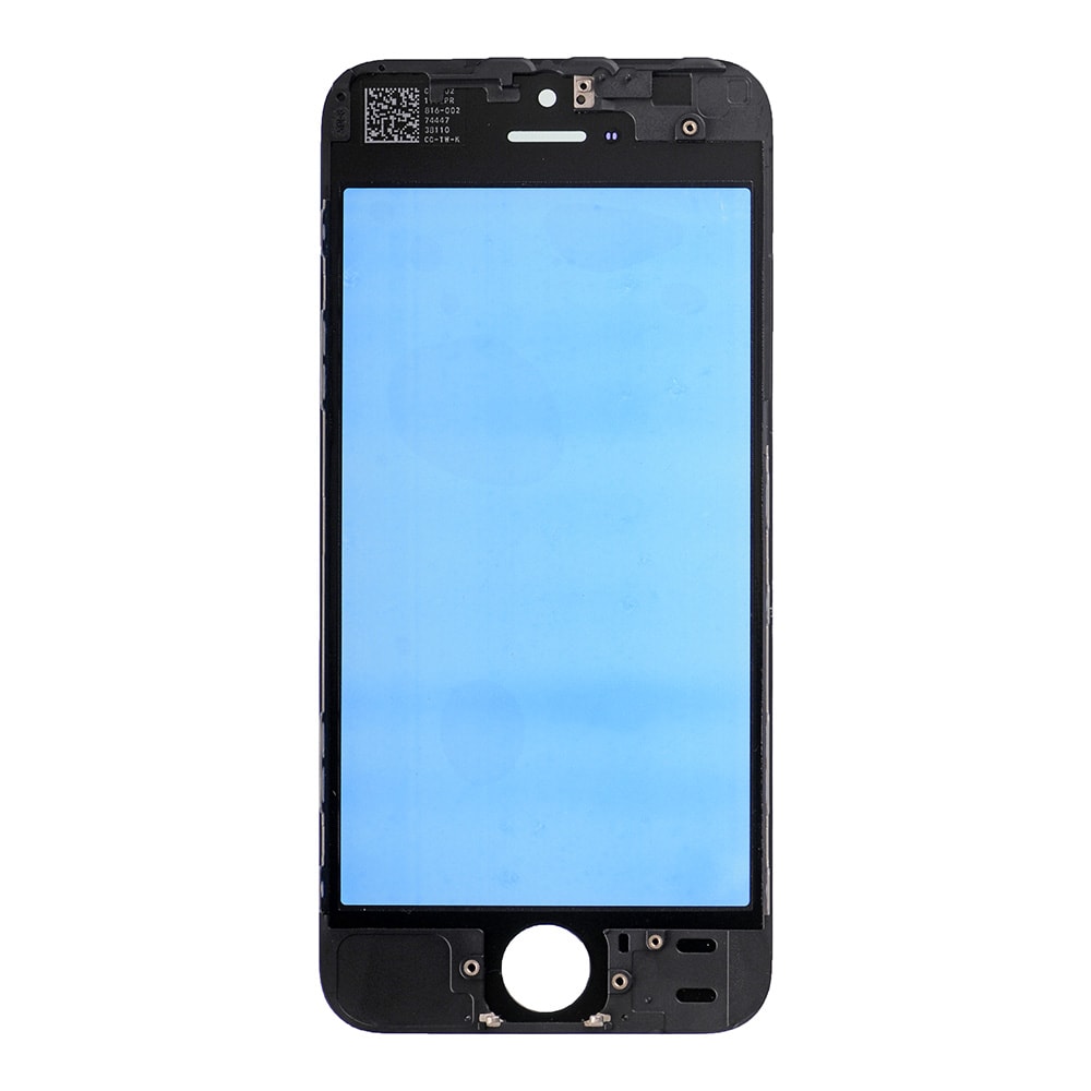 FRONT GLASS WITH COLD PRESSED FRAME FOR IPHONE 5S/SE - BLACK