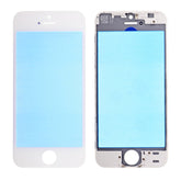 FRONT GLASS WITH COLD PRESSED FRAME FOR IPHONE 5S/SE - WHITE