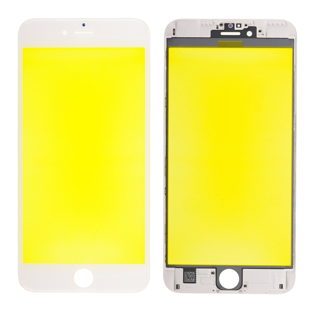 WHITE FRONT GLASS WITH COLD PRESSED FRAME FOR IPHONE 6S PLUS