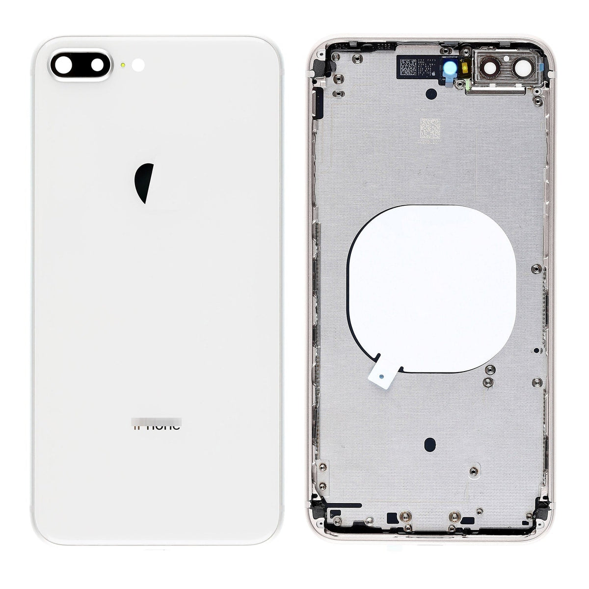 SILVER BACK COVER WITH FRAME ASSEMBLY FOR IPHONE 8 PLUS