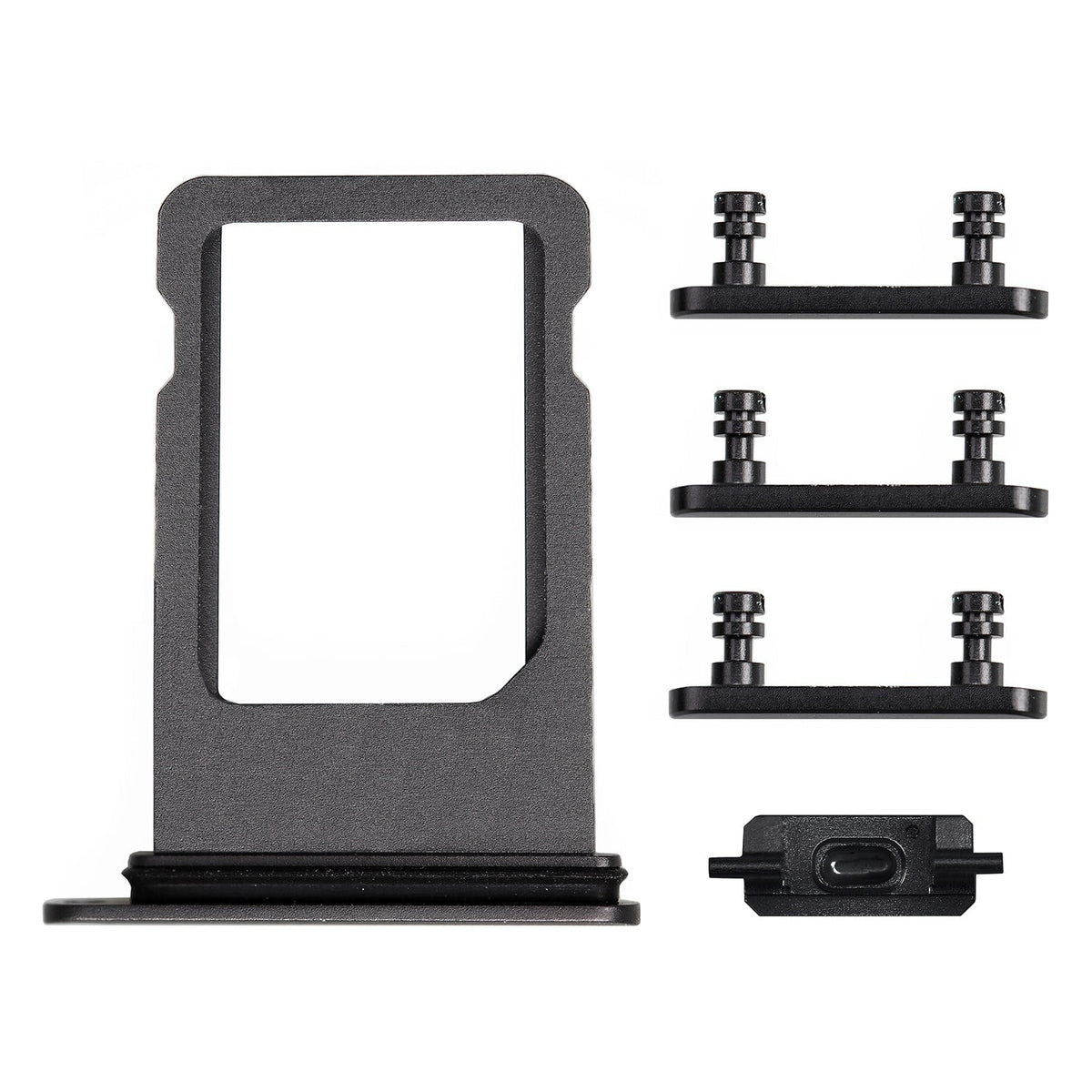 BLACK SIDE BUTTONS SET WITH SIM TRAY FOR IPHONE 8/SE 2ND/SE 3RD.