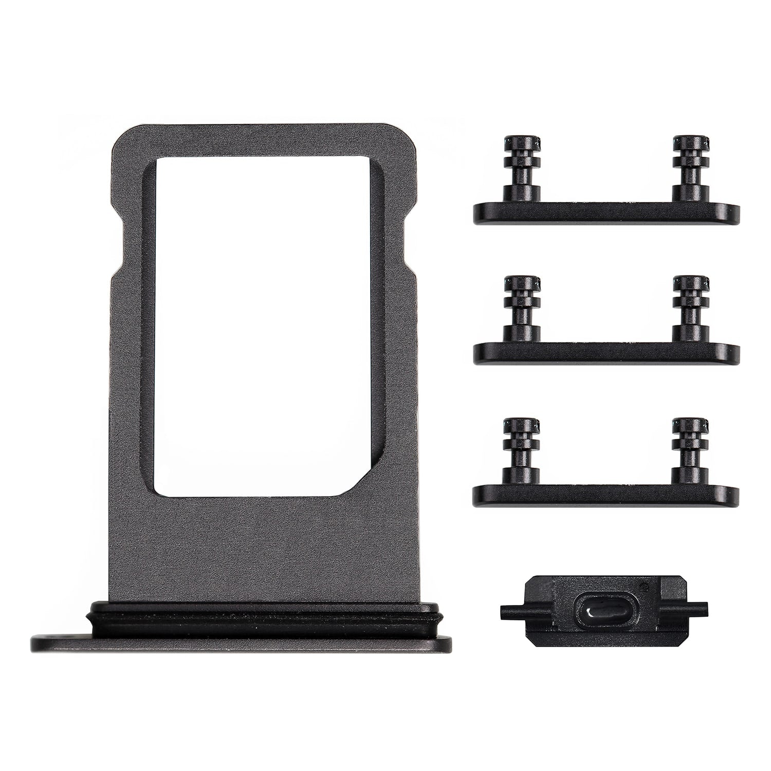 BLACK SIDE BUTTONS SET WITH SIM TRAY FOR IPHONE 8/SE 2ND/SE 3RD.