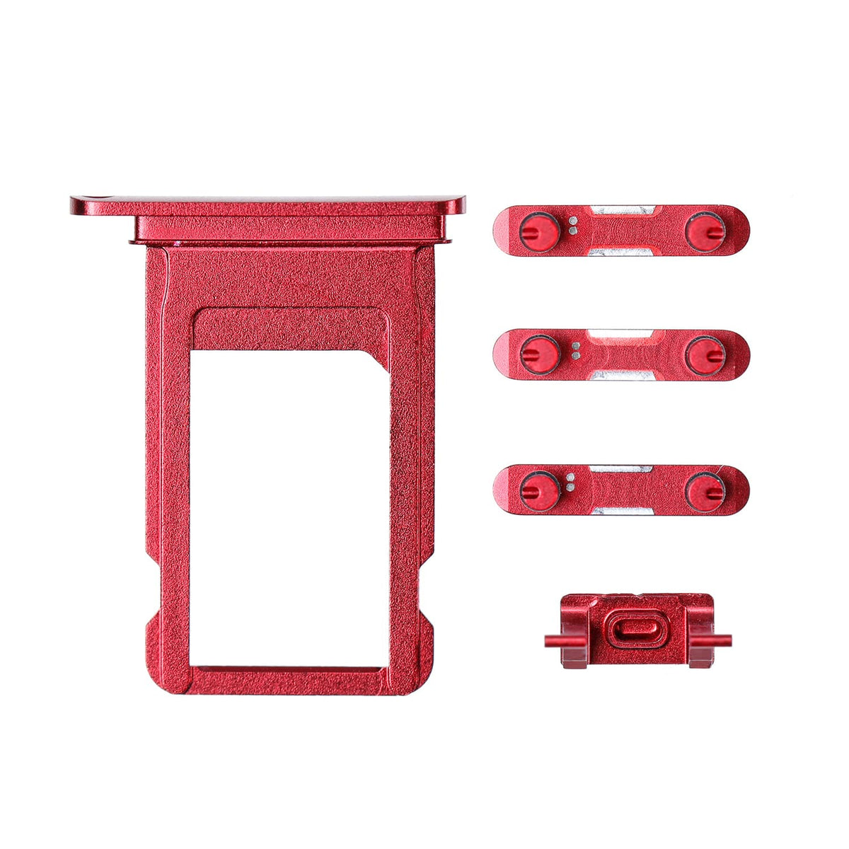 RED SIDE BUTTONS SET WITH SIM TRAY FOR IPHONE 8 PLUS