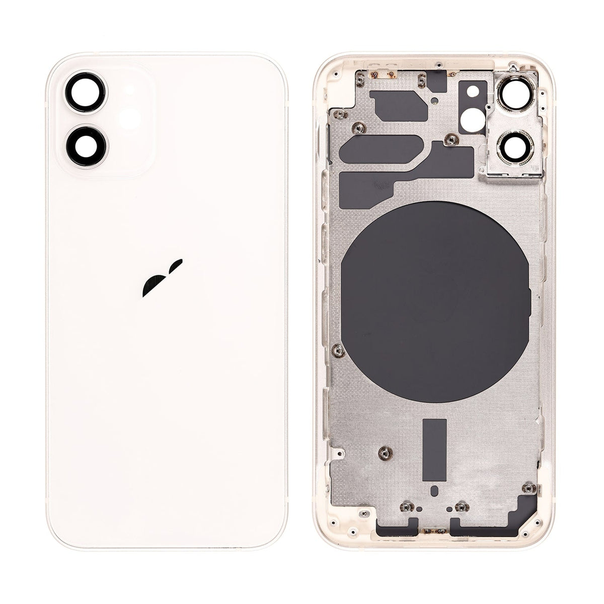 WHITE REAR HOUSING WITH FRAME FOR IPHONE 12 MINI