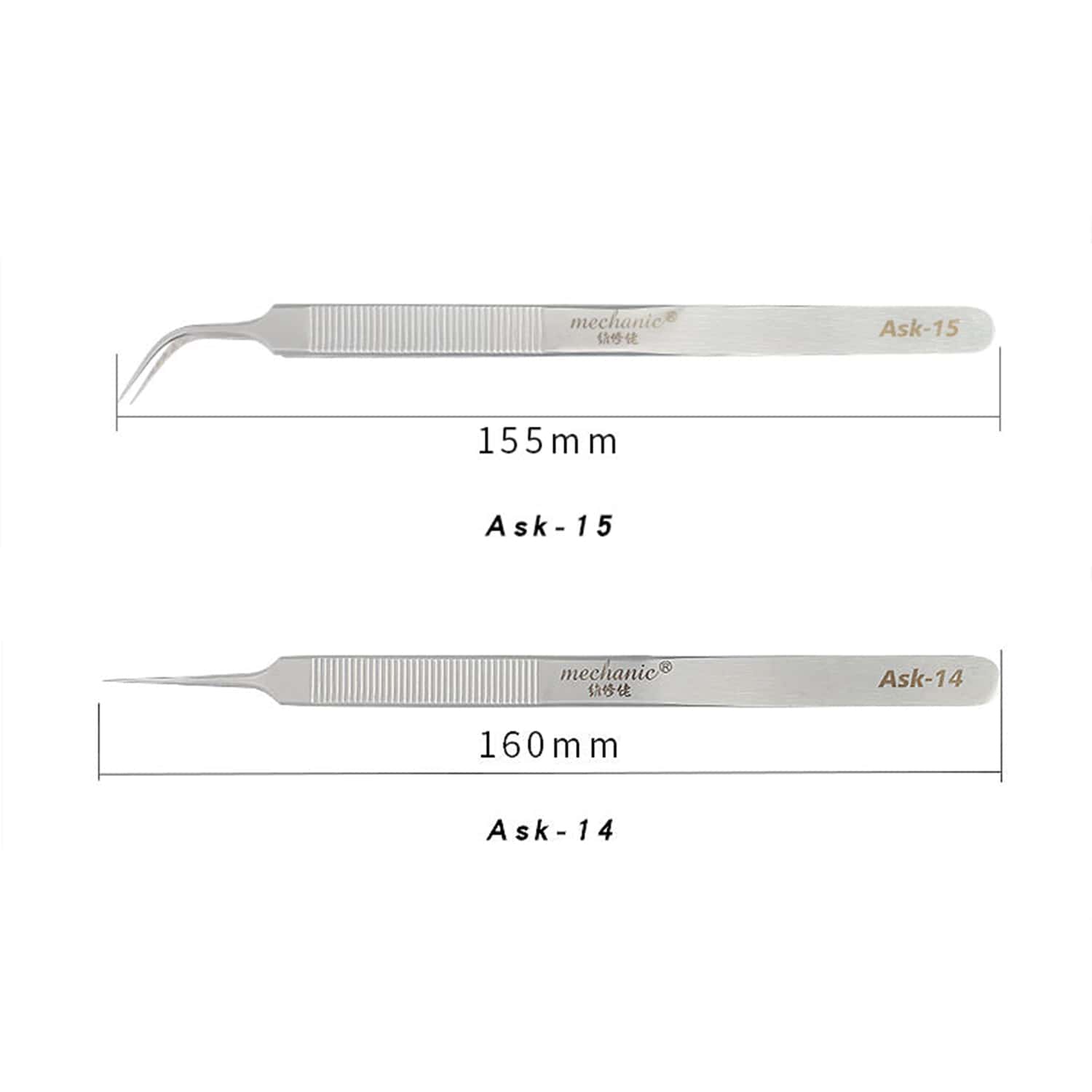 MECHANIC PRECISION LENGTHENING ANTI-SLIP STRAIGHT TWEEZER ASK-14