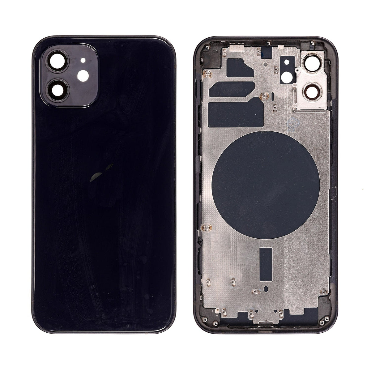 REAR HOUSING WITH FRAME FOR IPHONE 12 - BLACK