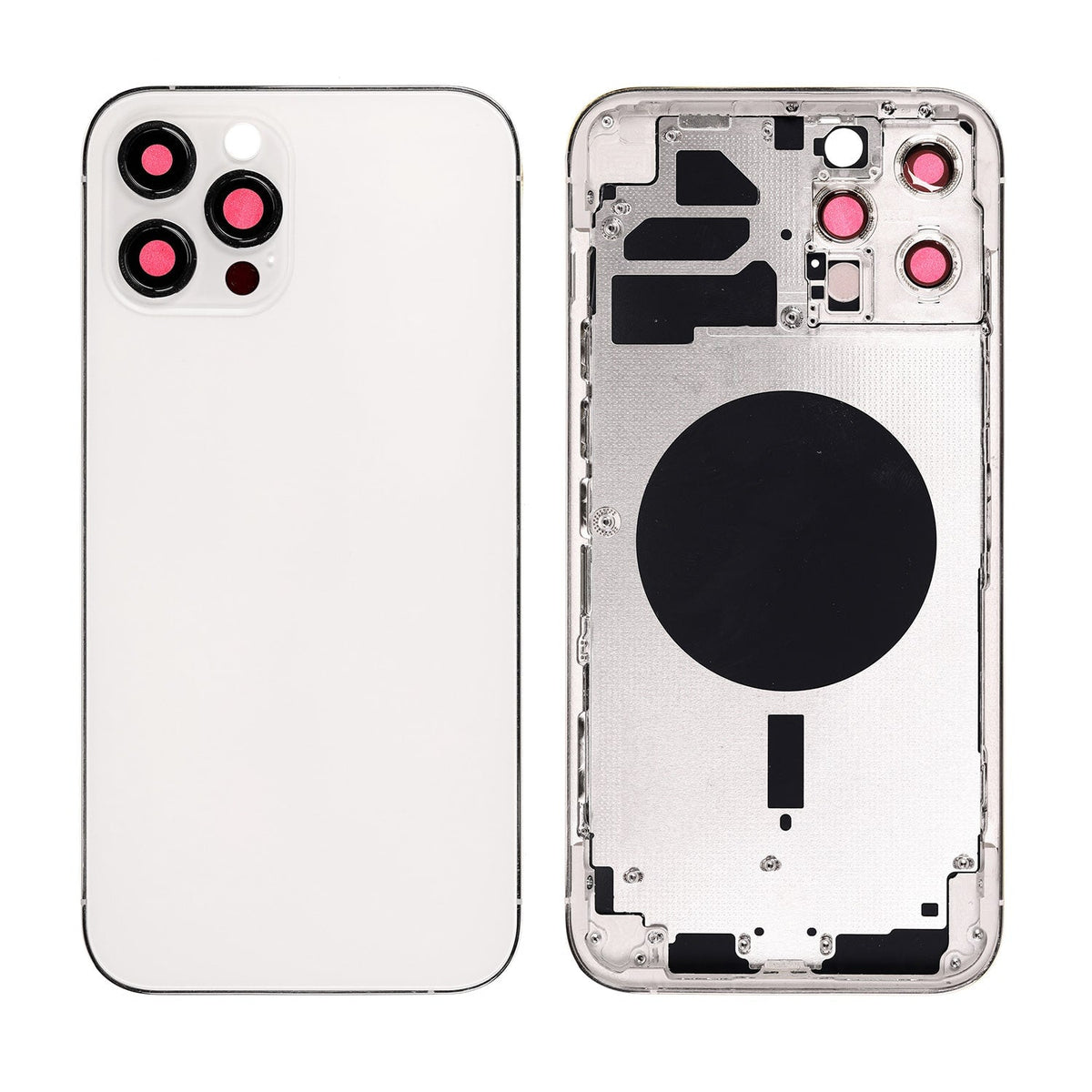 SILVER REAR HOUSING WITH FRAME FOR IPHONE 12 PRO MAX