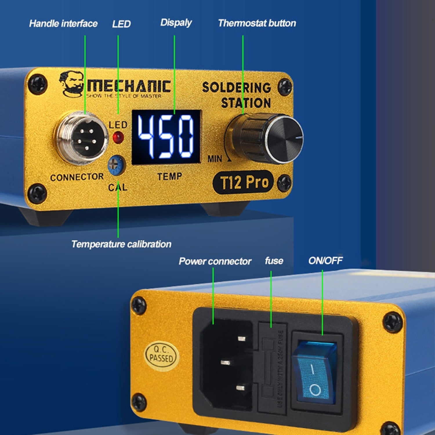 MECHANIC T12 PRO INTELLIGENT ANTI-STATIC TEMPERATURE DIGITAL SOLDERING STATION